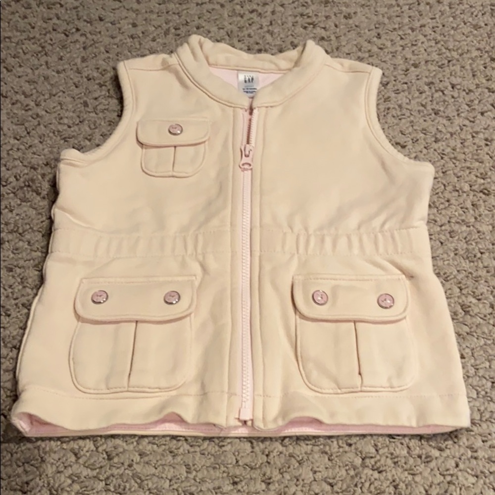 baby Gap Zip-Up Vest with Dog Buttons.